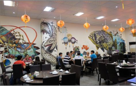 灌阳海鲜餐厅墙体彩绘